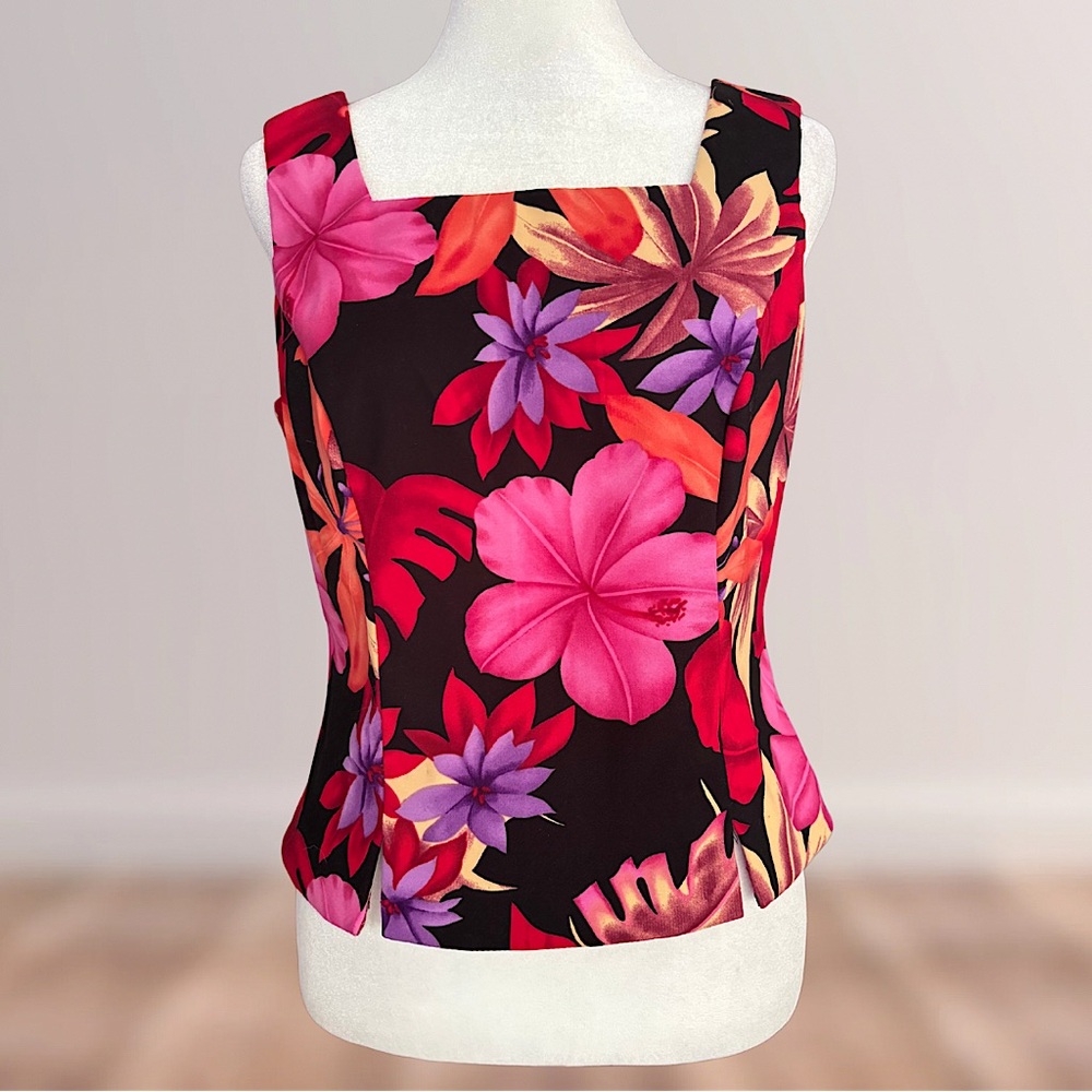 LAST CHANCE🚨 Vintage 🌺 S.L. Fashions Petite Tropical Print Blouse